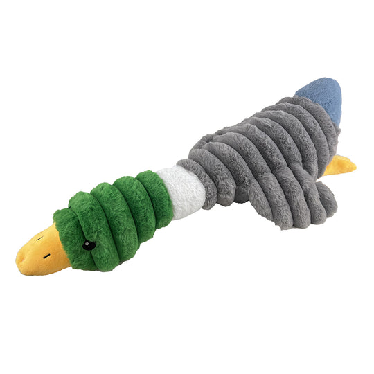 Petlou Farm Friends Mallard Plush Dog Toy - 26" Soft Squeaky Play Toy