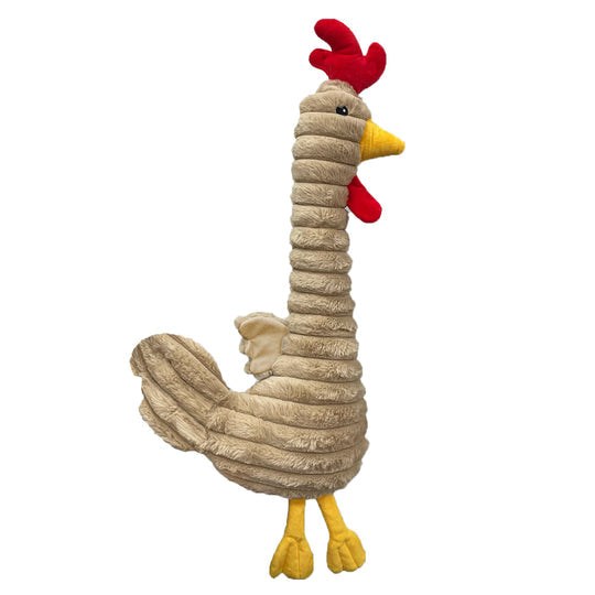 Petlou Farm Friends Rooster Plush Dog Toy - 31" Squeaky Fun