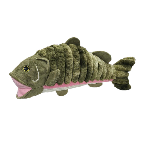 Petlou Farm Friends Salmon Plush Dog Toy - 26" Soft Squeaky Play Toy
