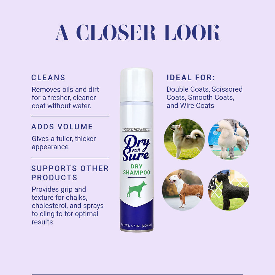Chris Christensen Dry For Sure Dry Shampoo For Dogs, 6.7oz