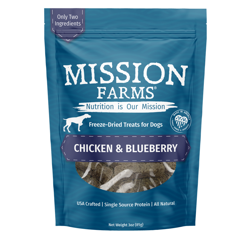 Mission Farms Chicken & Blueberry Freeze Dried Dog Treats, 3oz