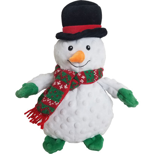 Petlou Holiday 2025 Dotty Snowman Plush Dog Toy, 10"