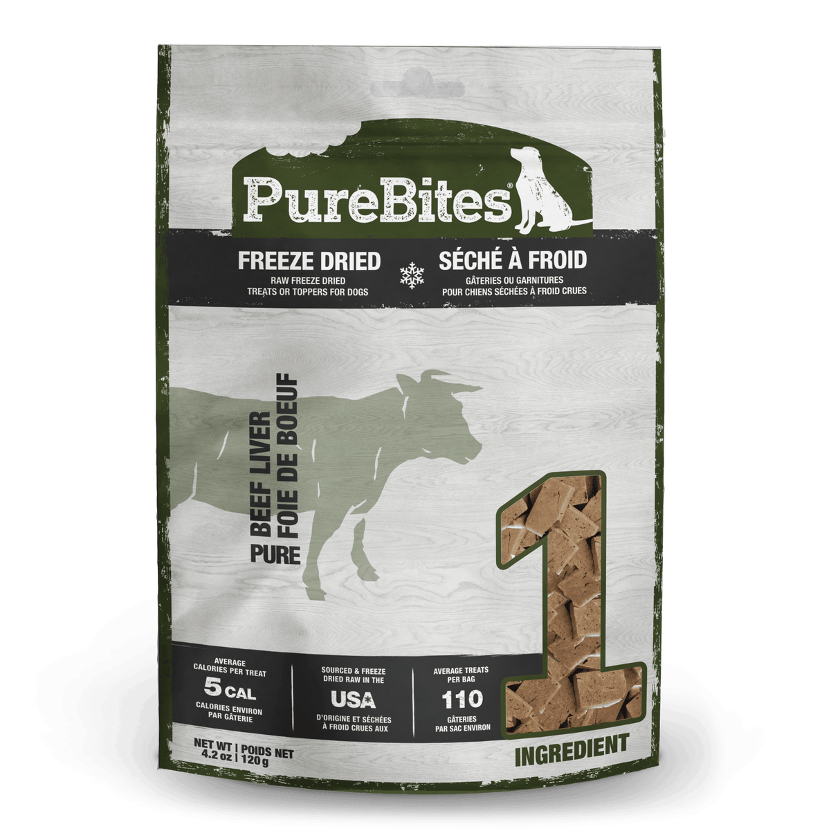 PureBites Freeze Dried Beef and Liver Dog Treats
