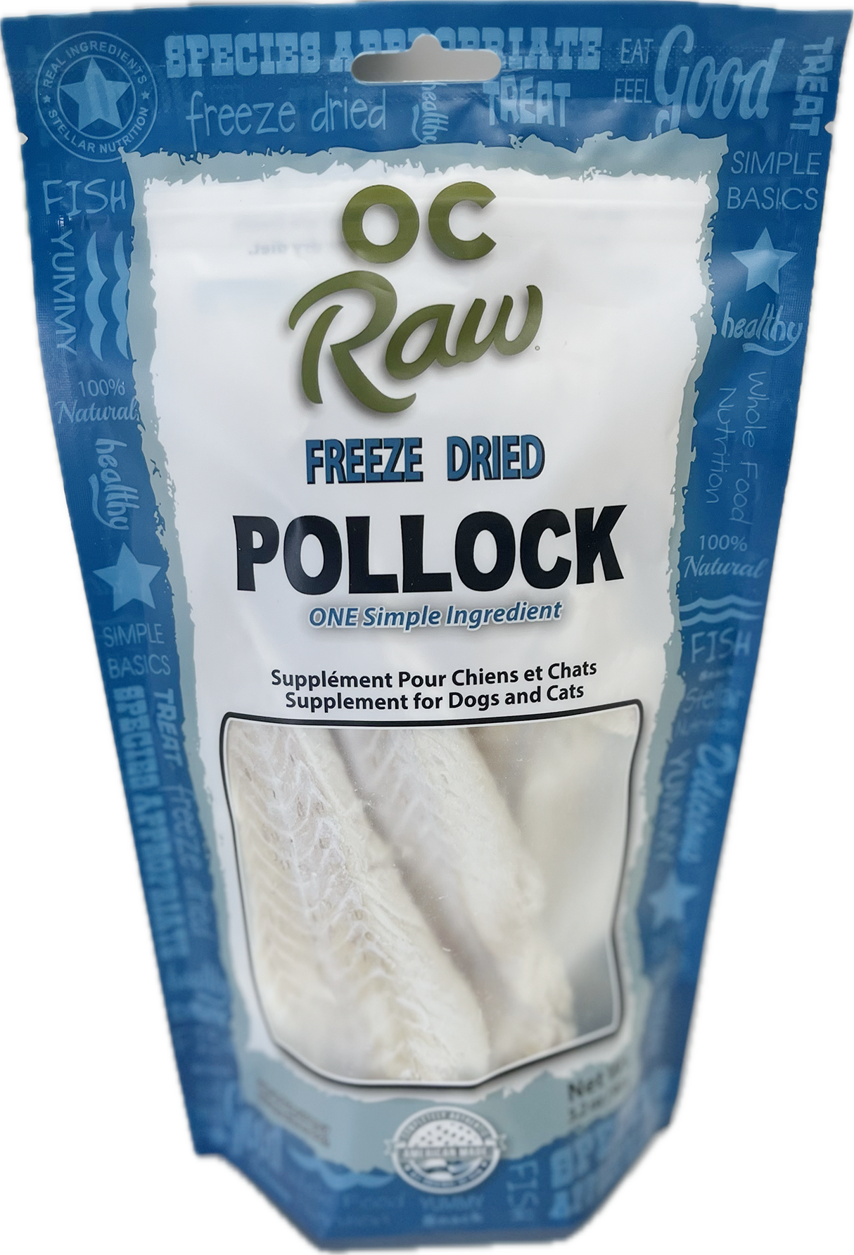 OC Raw Pollock Freeze Dried Dog Treats, 3.2oz
