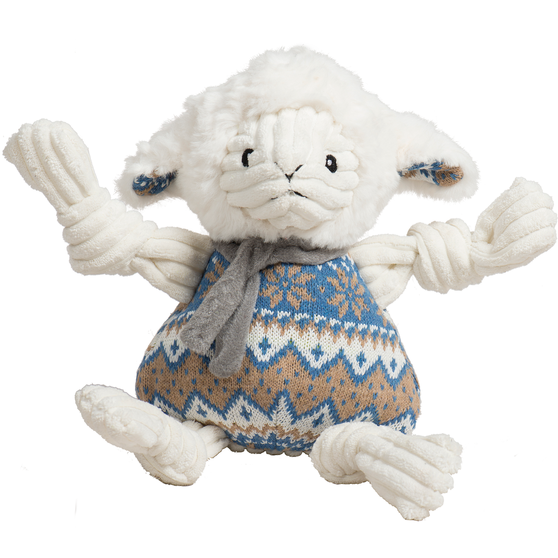 HuggleHound Holiday 2025 Leo Lamb Knottie Plush Dog Toy, Large
