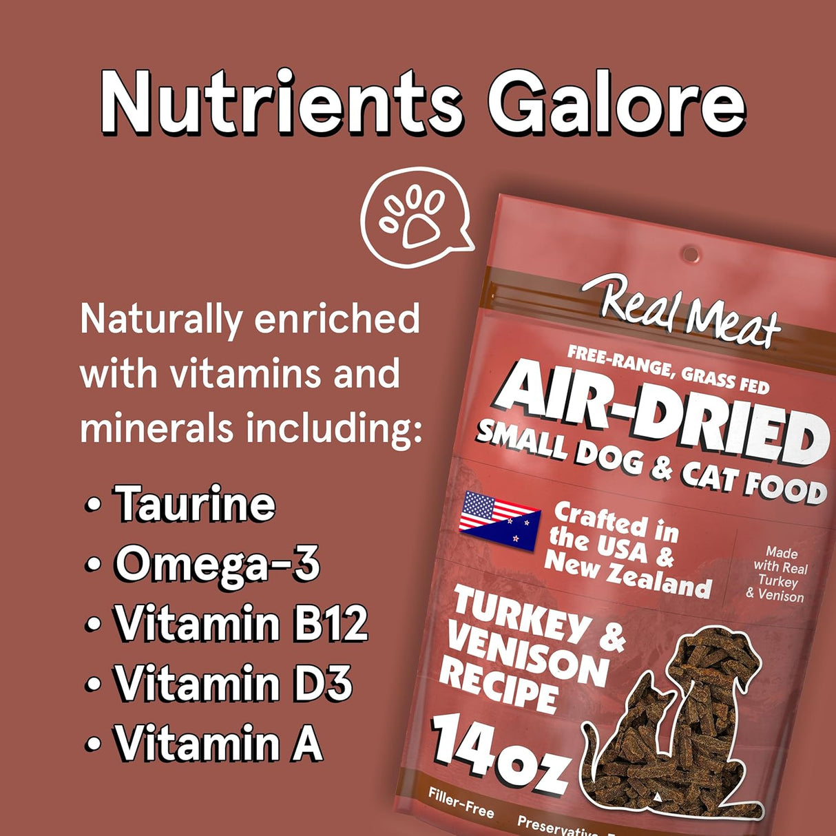 The Real Meat Company Air-Dried Cat Food, Turkey & Venison