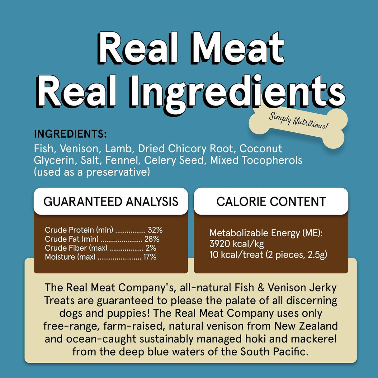 The Real Meat Company Fish & Venison Jerky Dog Treats