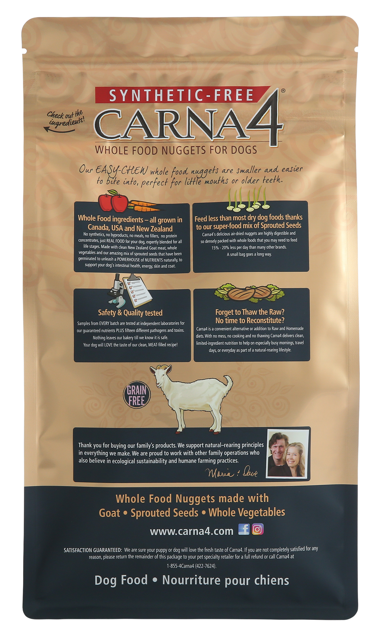 Carna4 All Life Stages Easy Chew Goat Formula Dry Dog Food