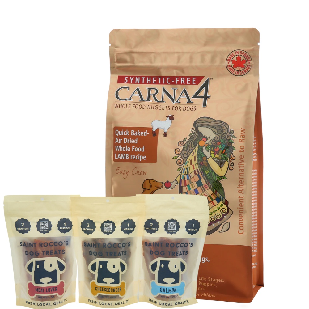 Carna4 All Life Stages Easy Chew Lamb Formula Dry Dog Food + Saint Rocco's BUNDLE