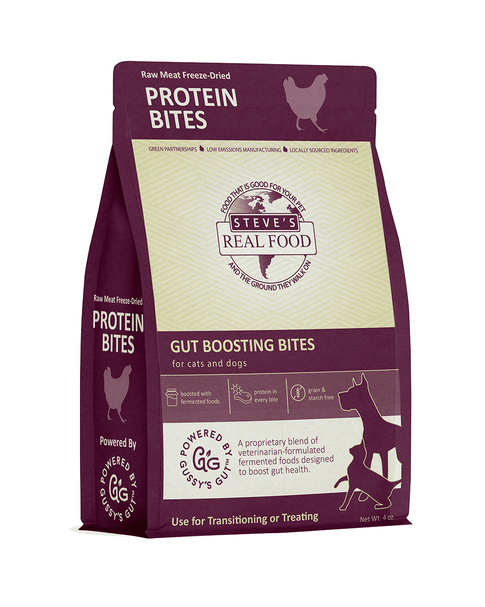Steve's Real Food Chicken Protein Bites Freeze Dried Treats For Dogs and Cats, 4oz