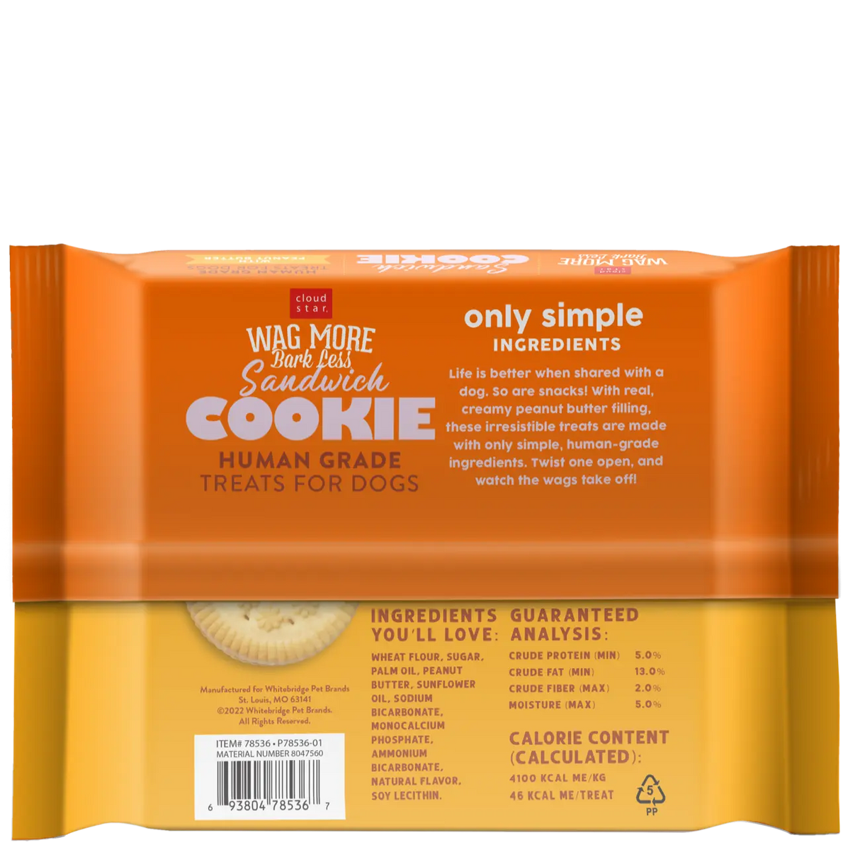 Cloud Star Wag More Bark Less Sandwich Cookie Dog Treats, 11.8oz