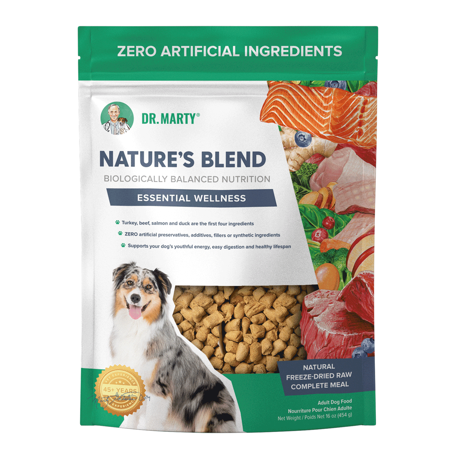 Dr Marty Nature's Blend Essential Wellness Recipe Freeze Dried Dog Food