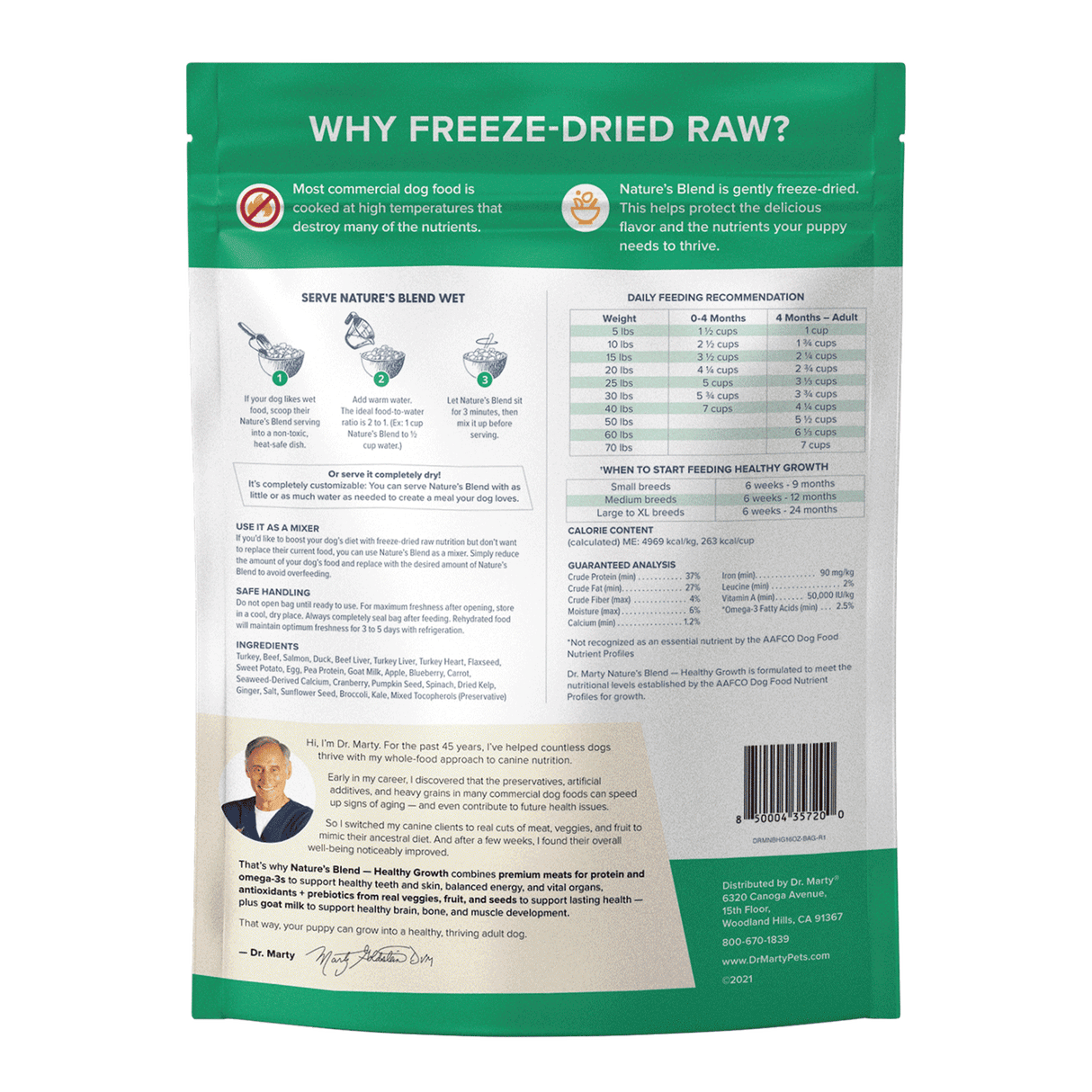 Dr Marty Nature's Blend Healthy Growth Puppy Recipe Freeze-Dried Dog Food