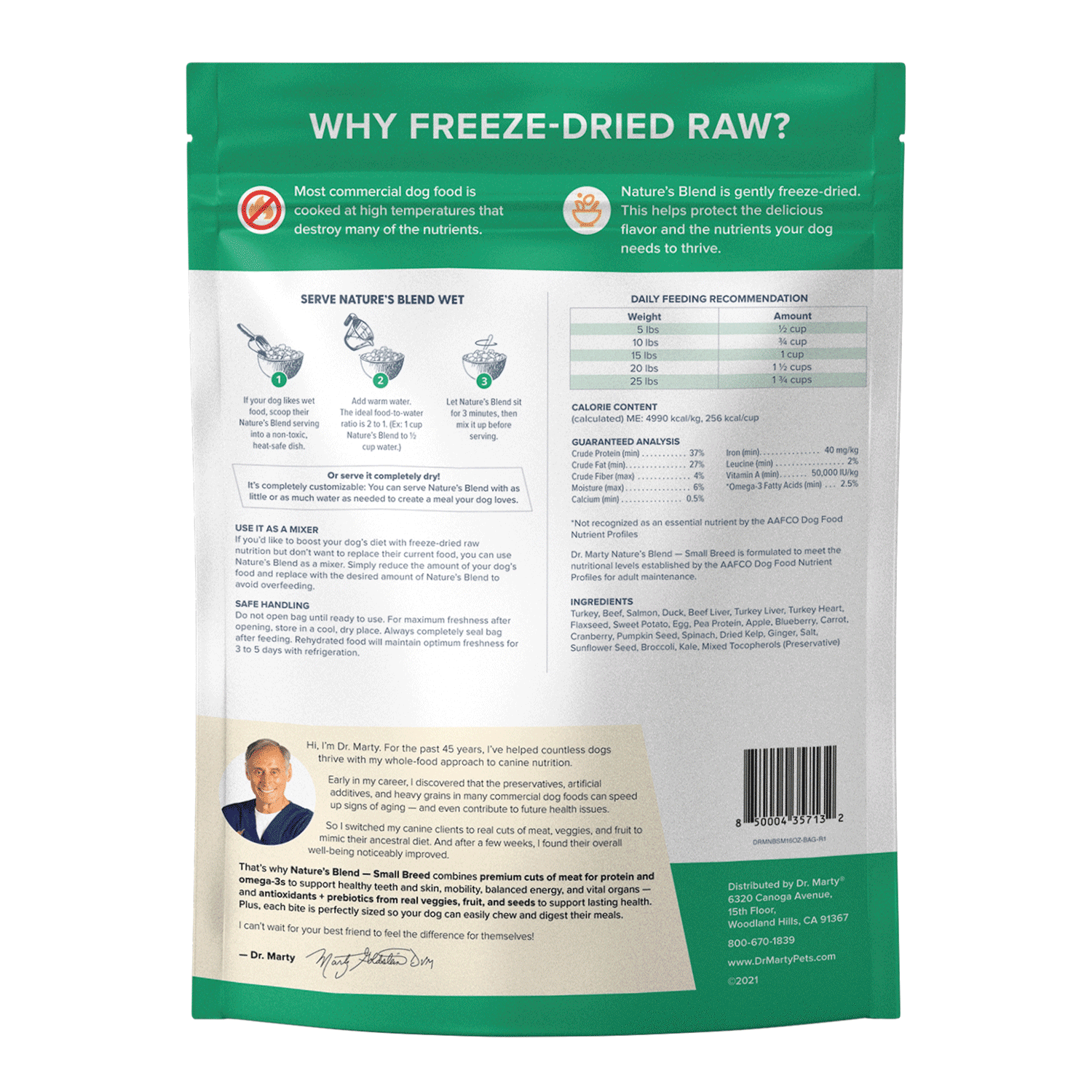 Dr Marty Nature's Blend Small Breed Recipe Freeze Dried Dog Food