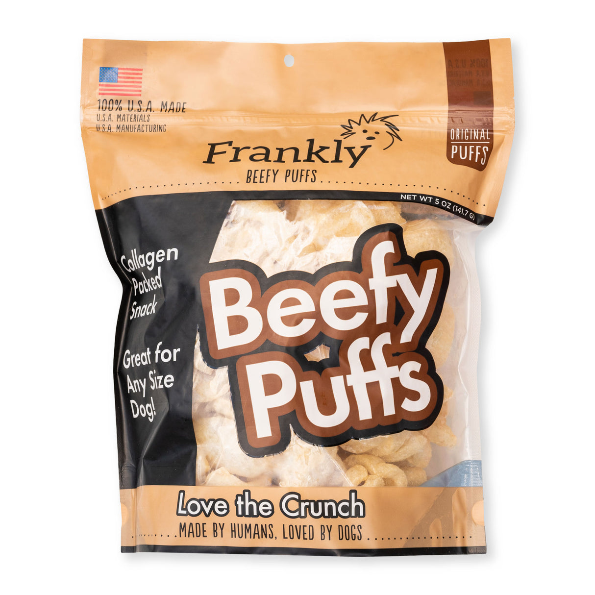 Frankly Pet Beefy Puffs Original Dog Treats, 5oz