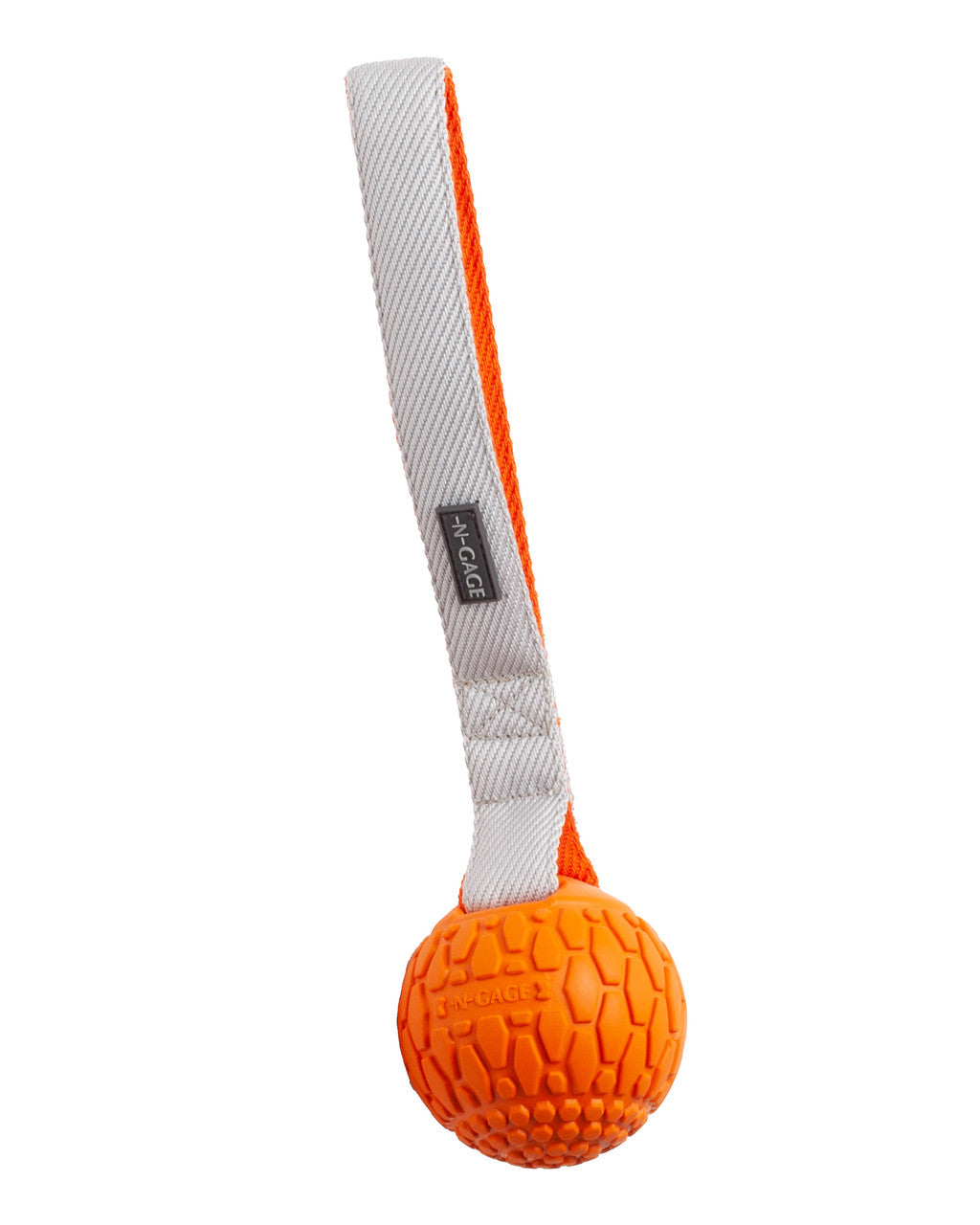 N GAGE Classic Handler Jumbo Interactive Rubber Dog Toy, Orange