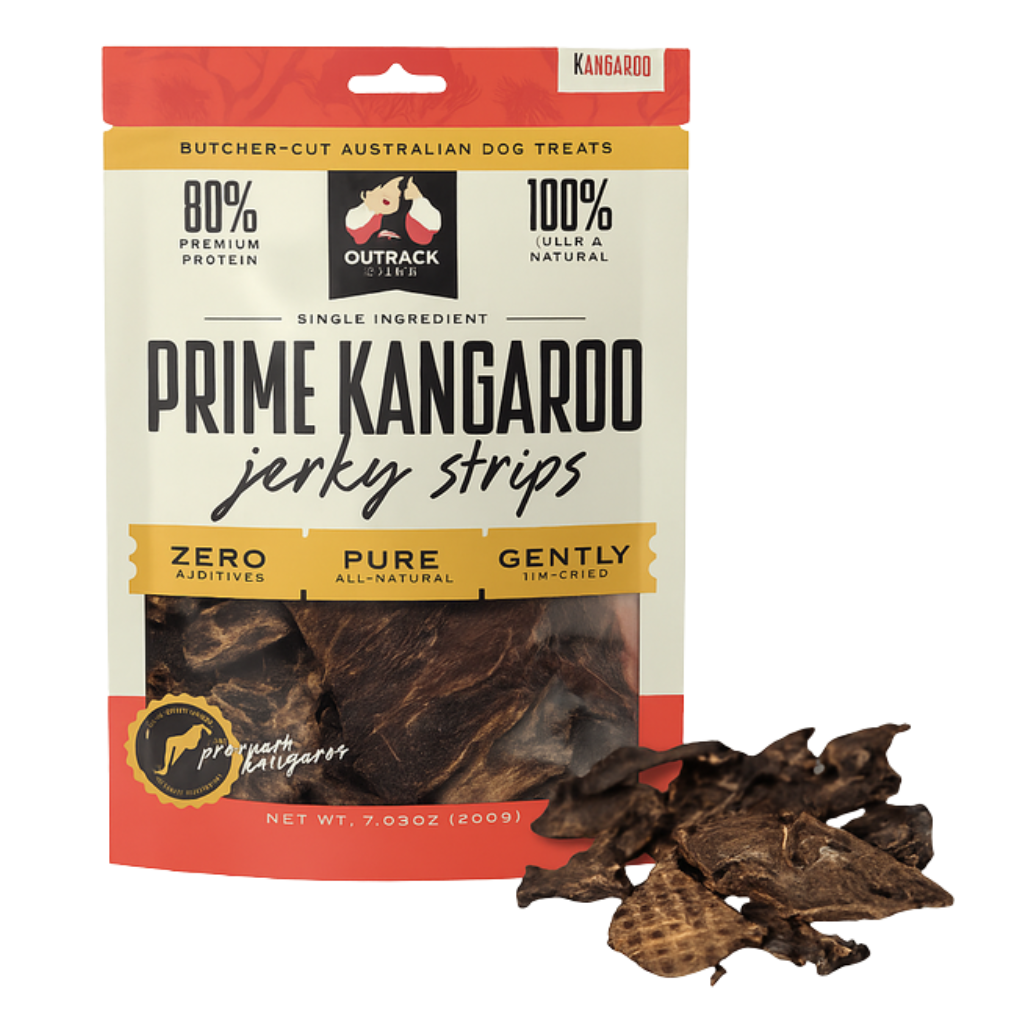 Outback Bones Kangaroo Jerky Strips Dog Treats, 7.03oz