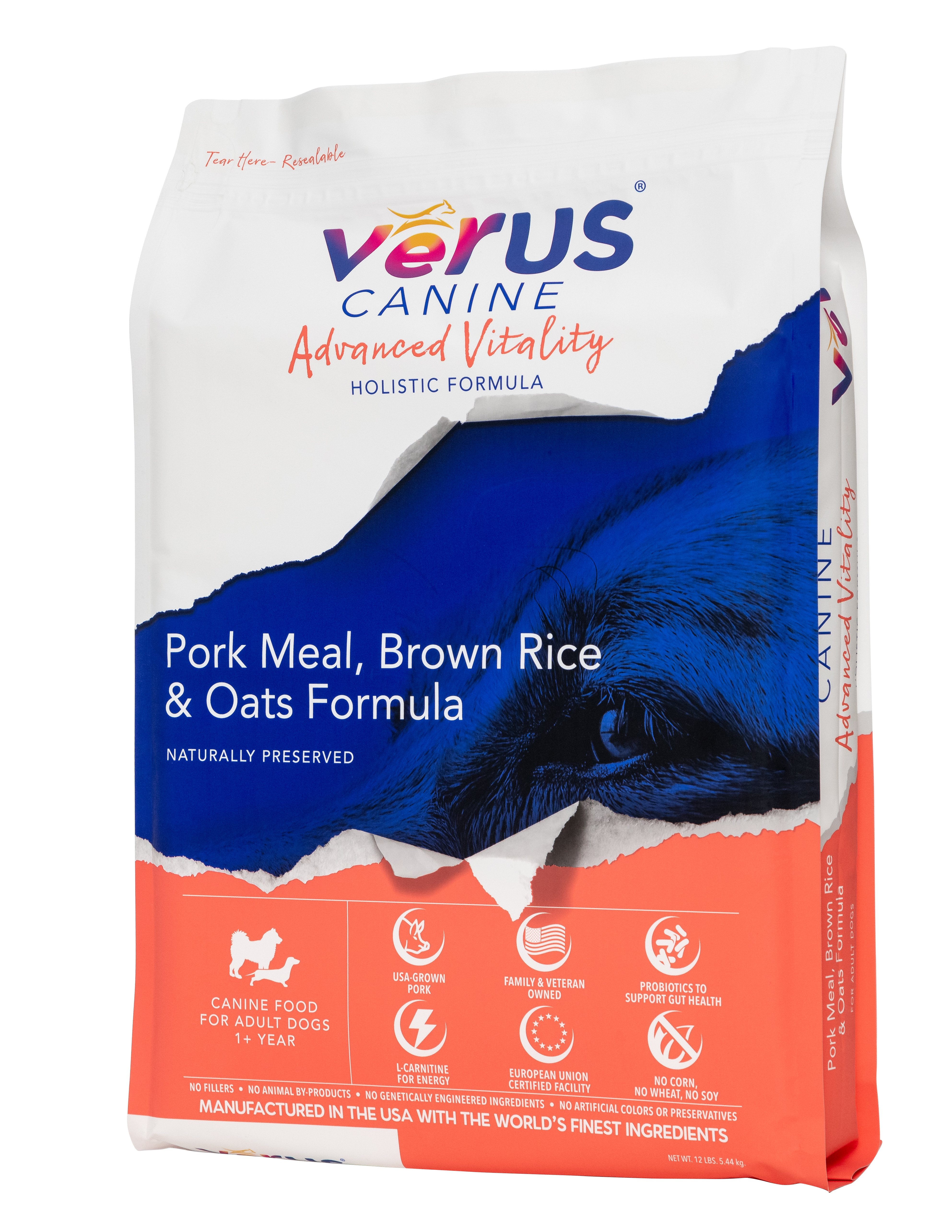 Verus Canine Vitality Pork Meal & Brown Rice Formula Dry Dog Food