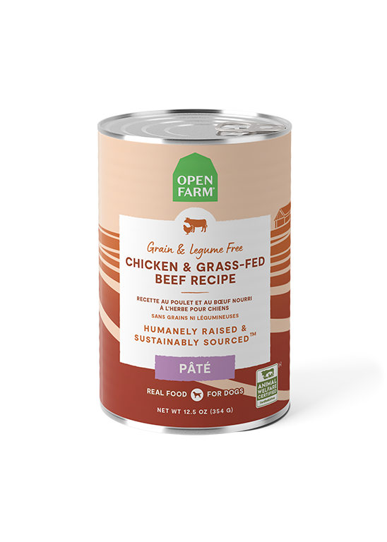 Open Farm Harvest Chicken & Grass-Fed Beef Recipe Pate Wet Dog Food, 12/12.5oz