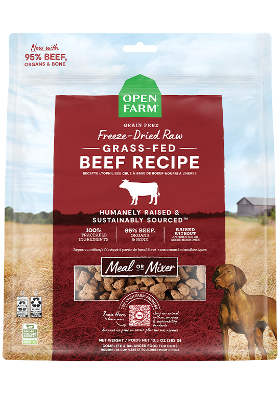 Open Farm Grass-Fed Beef Recipe Freeze Dried Raw Dog Food