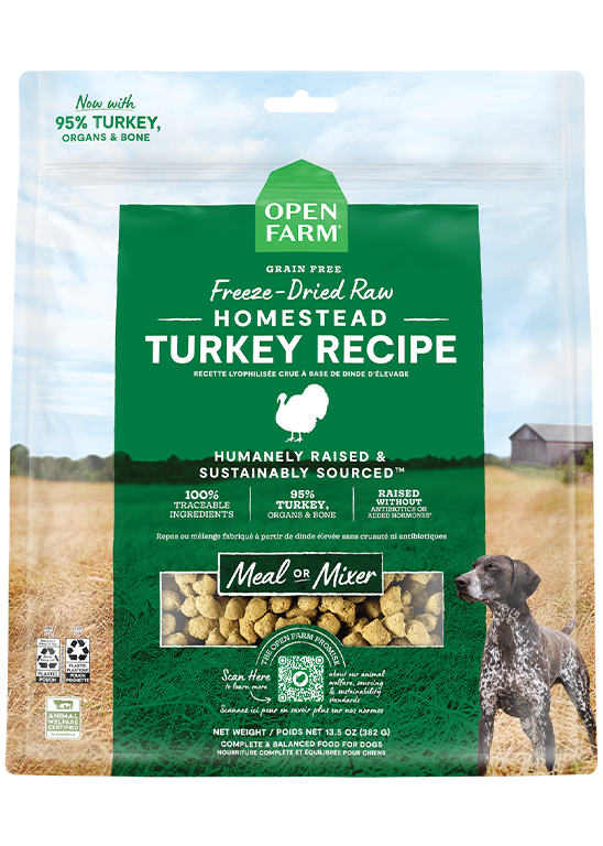 Open Farm Homestead Turkey Recipe Freeze Dried Raw Dog Food