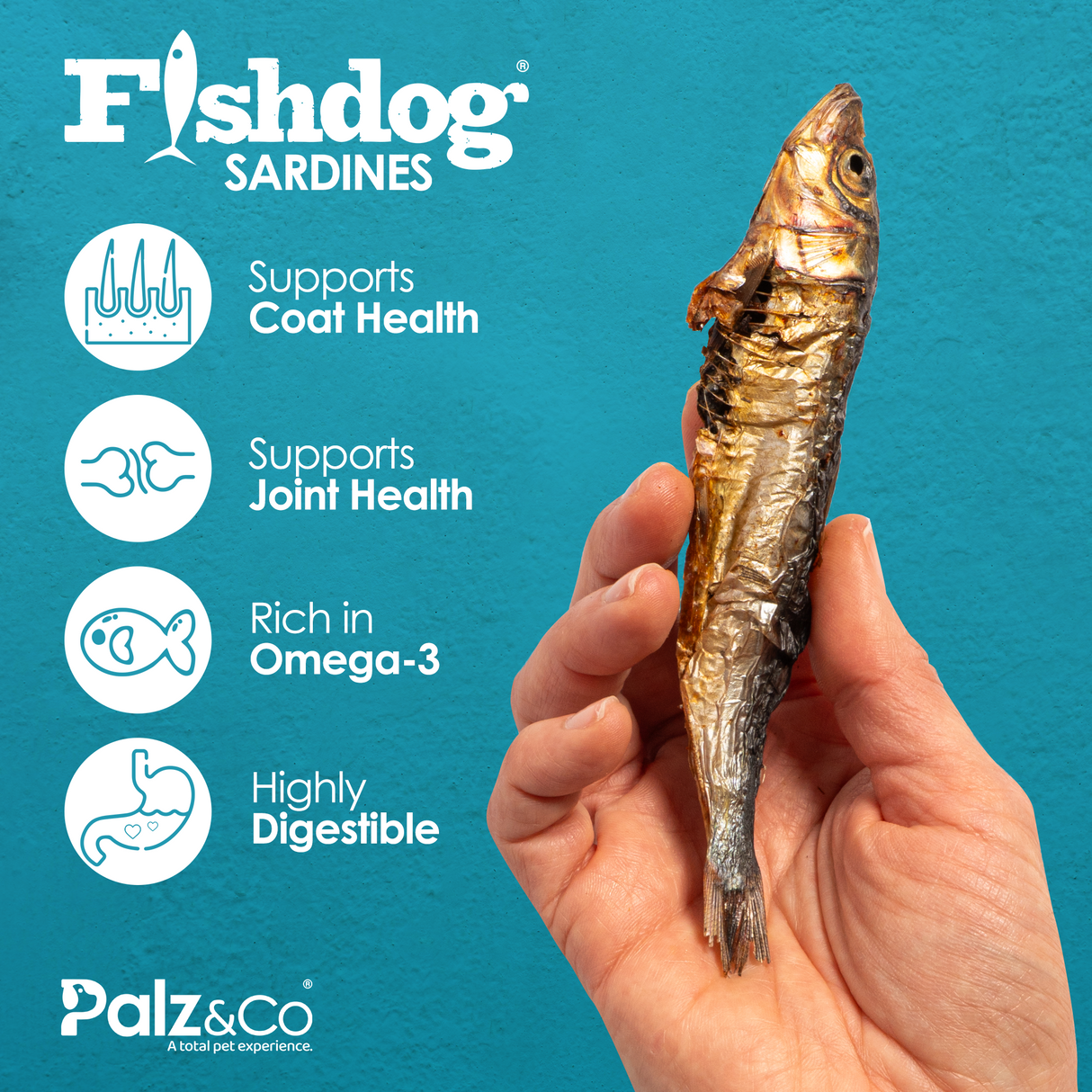 Palz&Co Fishdog Whole Sardines Dog Treats, 2.5oz