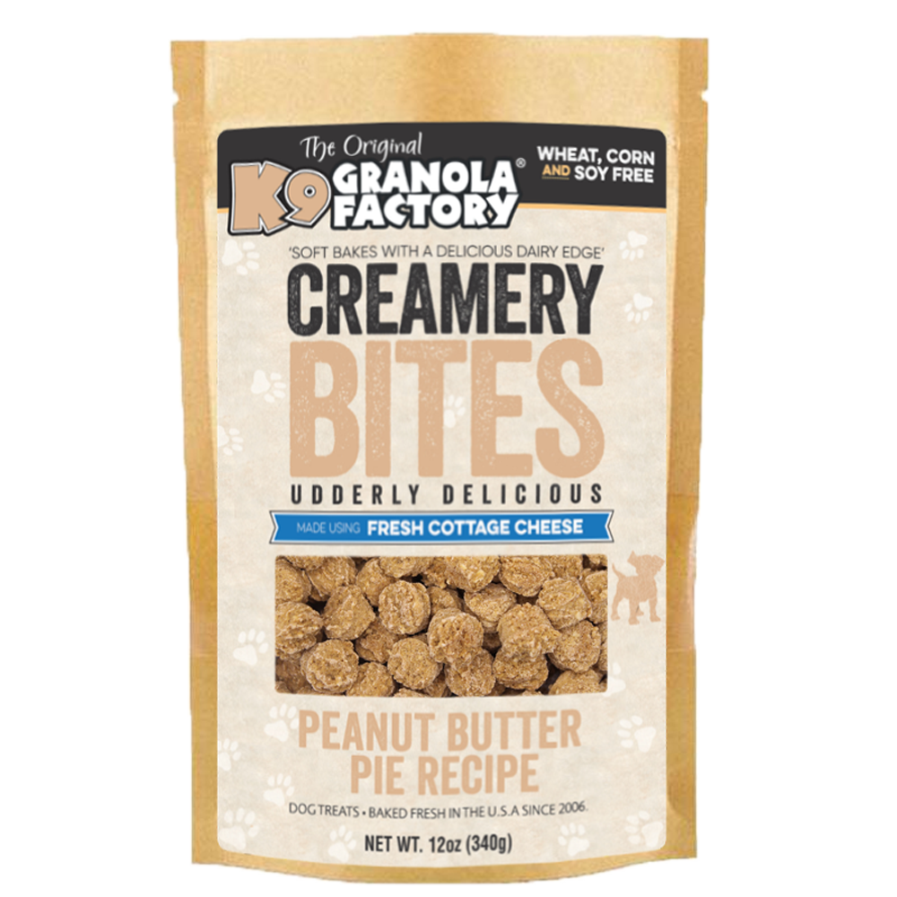 K9 Granola Factory Creamery BITES Dog Treats, Peanut Butter Pie