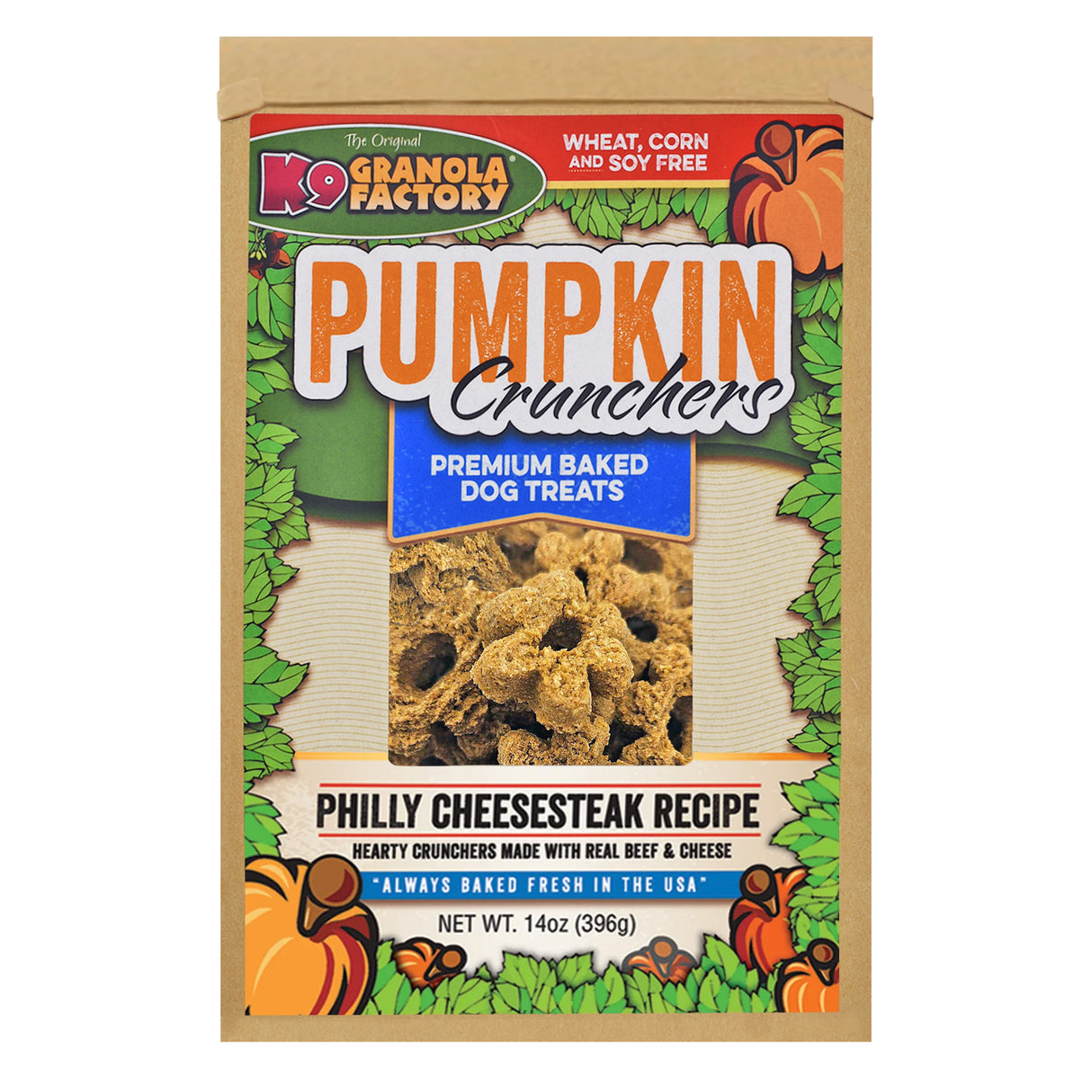 K9 Granola Factory Pumpkin Crunchers Dog Treats, Philly Cheesesteak