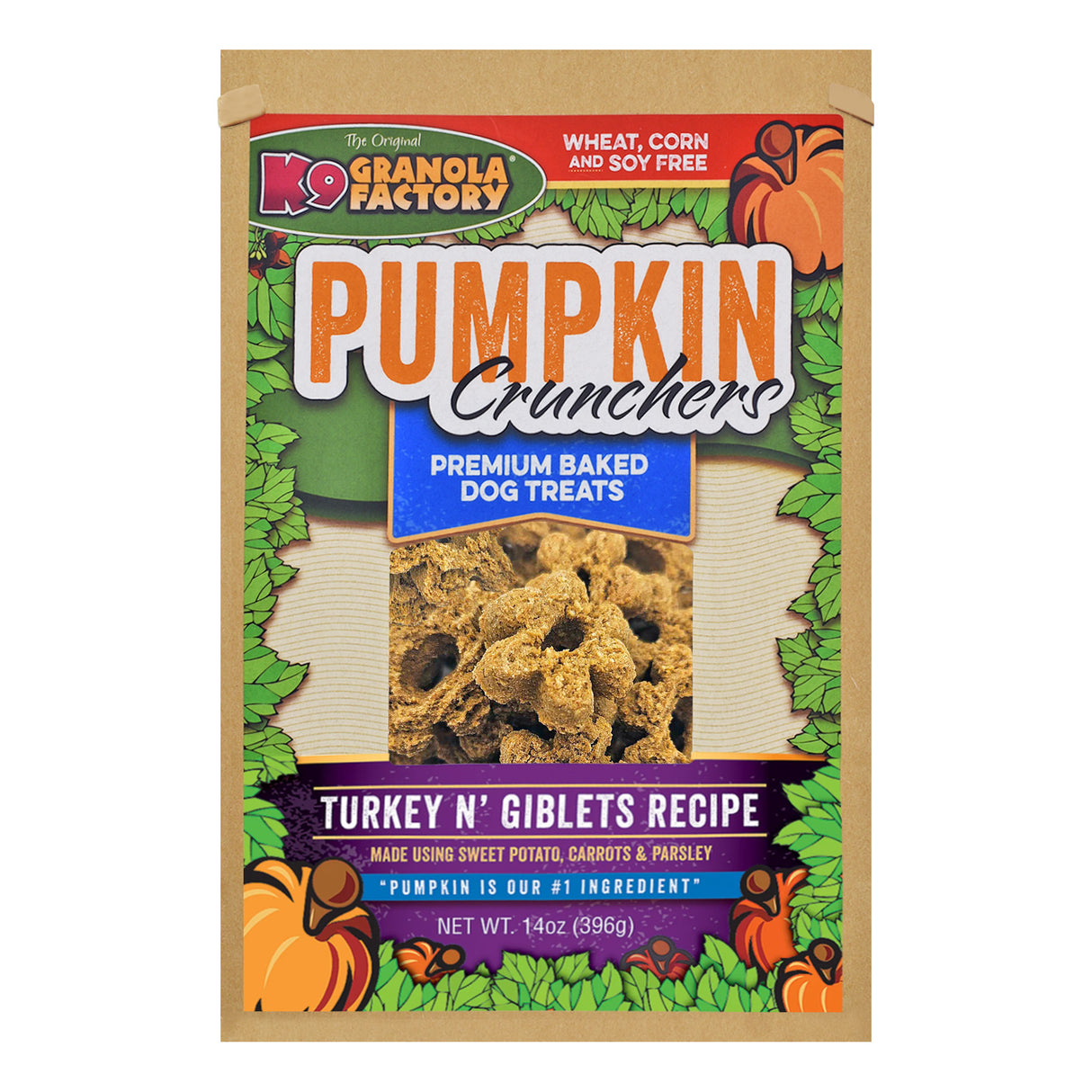 Package of K9 Granola Factory Pumpkin Crunchers Turkey N' Giblets