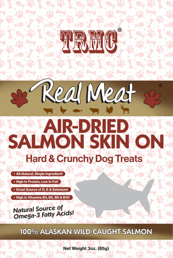 The Real Meat Company Air Dried Salmon with Skin Dog Treats, 3oz