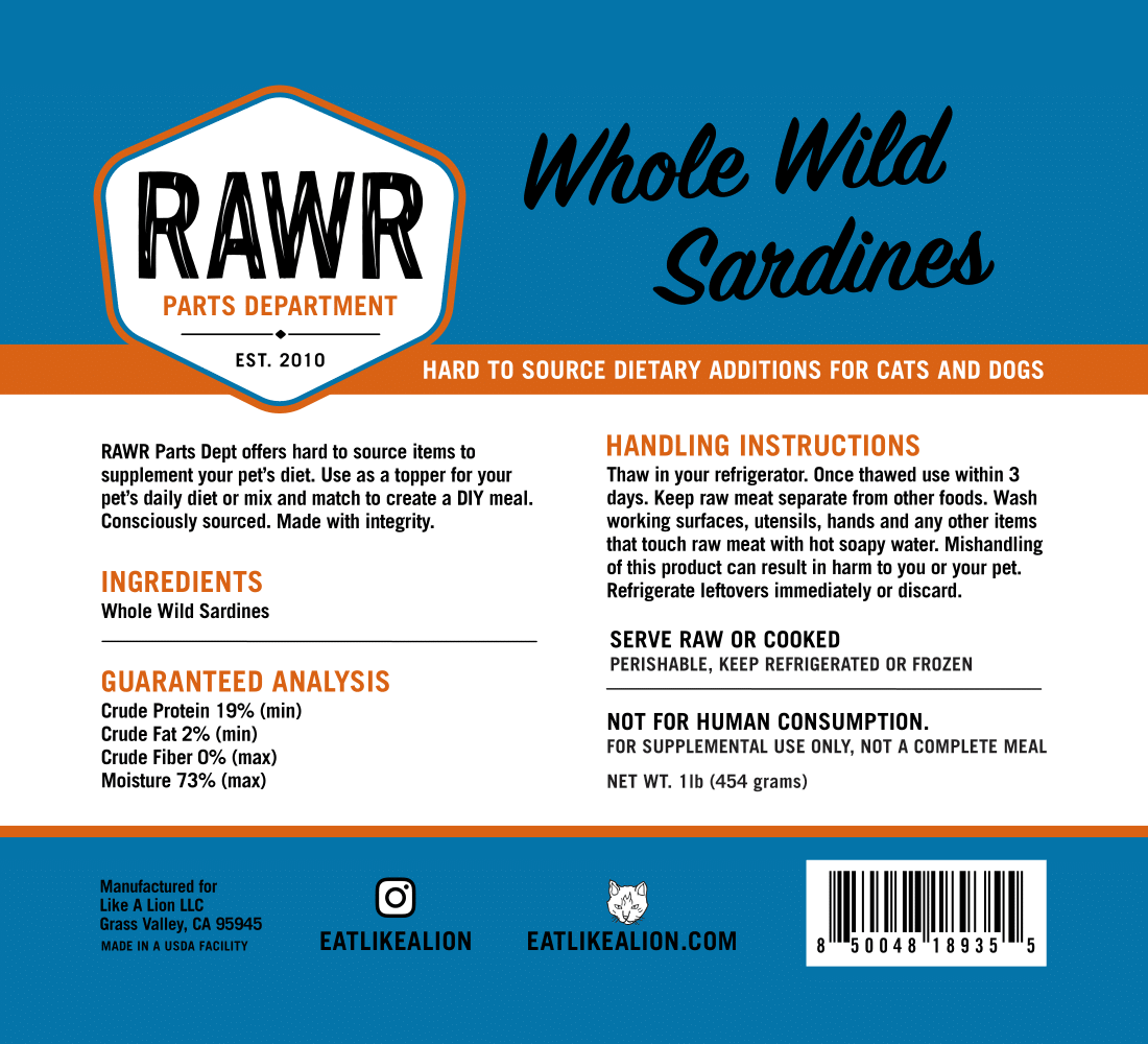 RAWR Frozen Parts Department Food Toppers and Treats for Dogs and Cats