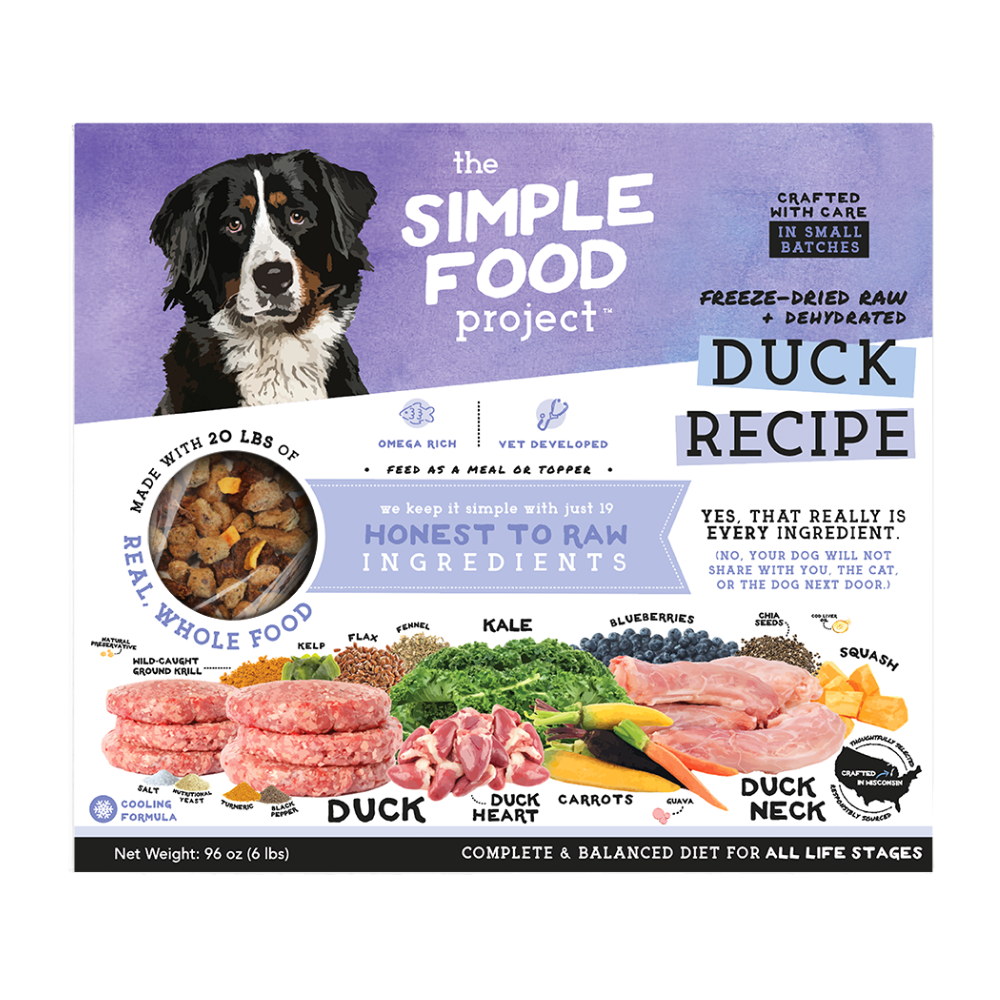 The Simple Food Project Synthetic Free Freeze Dried Dog Food, Duck Recipe