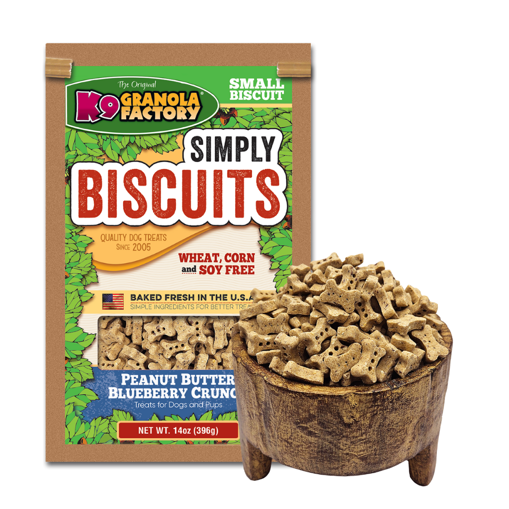 K9 Granola Factory Simply Biscuits Peanut Butter Blueberry Dog Treats, Small