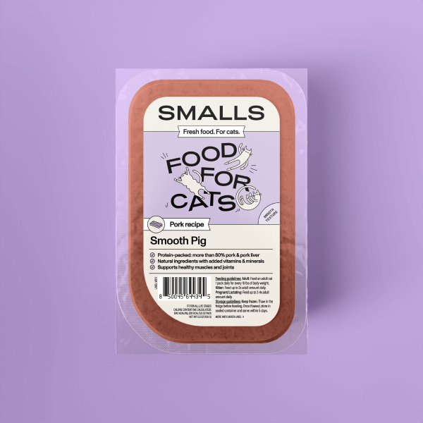 Smalls Fresh Human-Grade Gently Cooked Cat Food Smooth Pig pork recipe.
