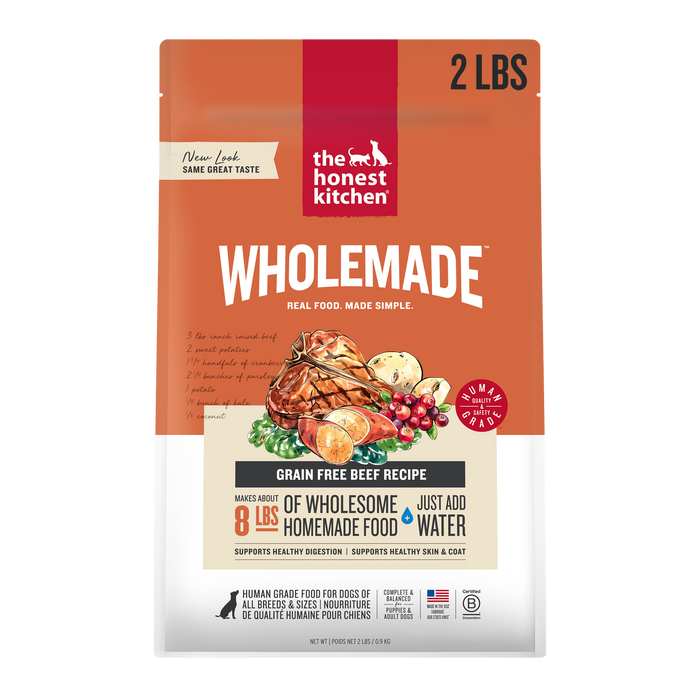 The Honest Kitchen Wholemade Grain Free Beef Recipe Dehydrated Dog Food