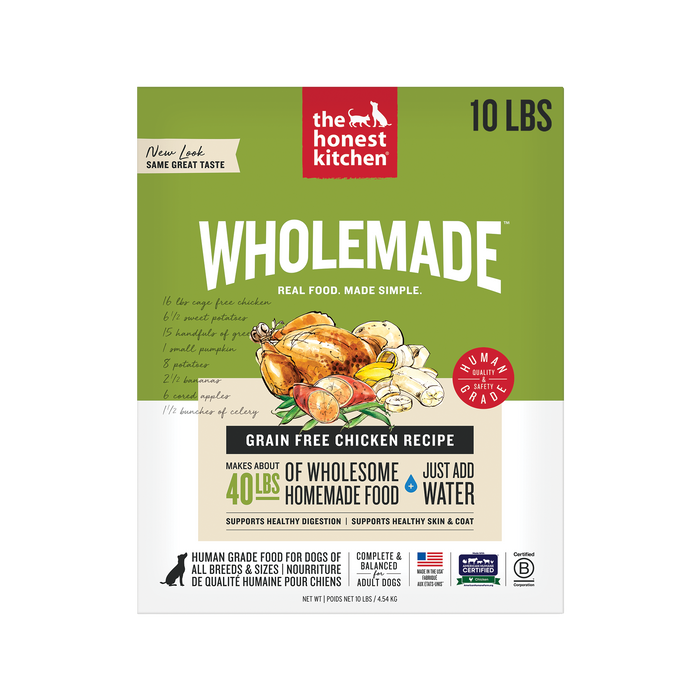 The Honest Kitchen Wholemade Grain Free Chicken Recipe Dehydrated Dog Food