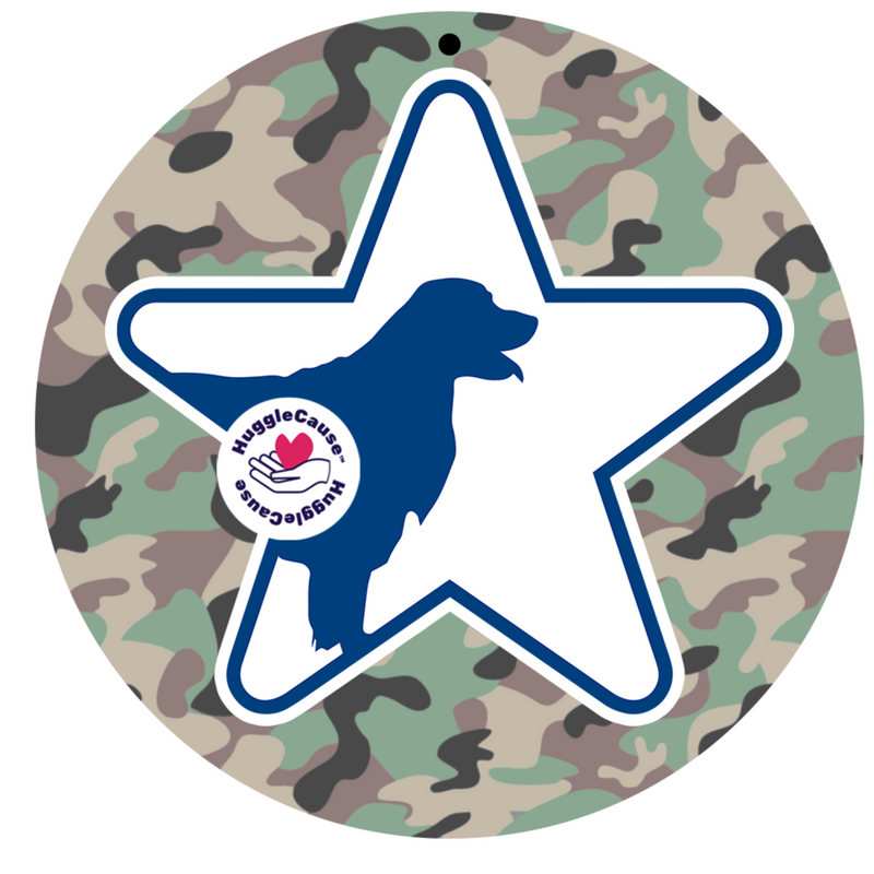 HuggleHounds HuggleCause Warrior Canine Connection Durable Squeaky Plush Dog Toy, HuggleFleece Camouflage