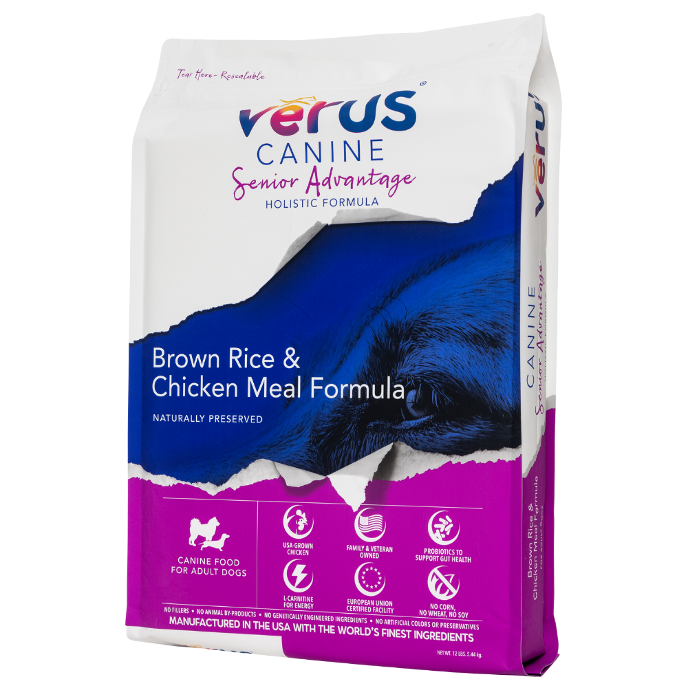 Verus Canine Senior Advantage Brown Rice Chicken Meal Formula Dry Do