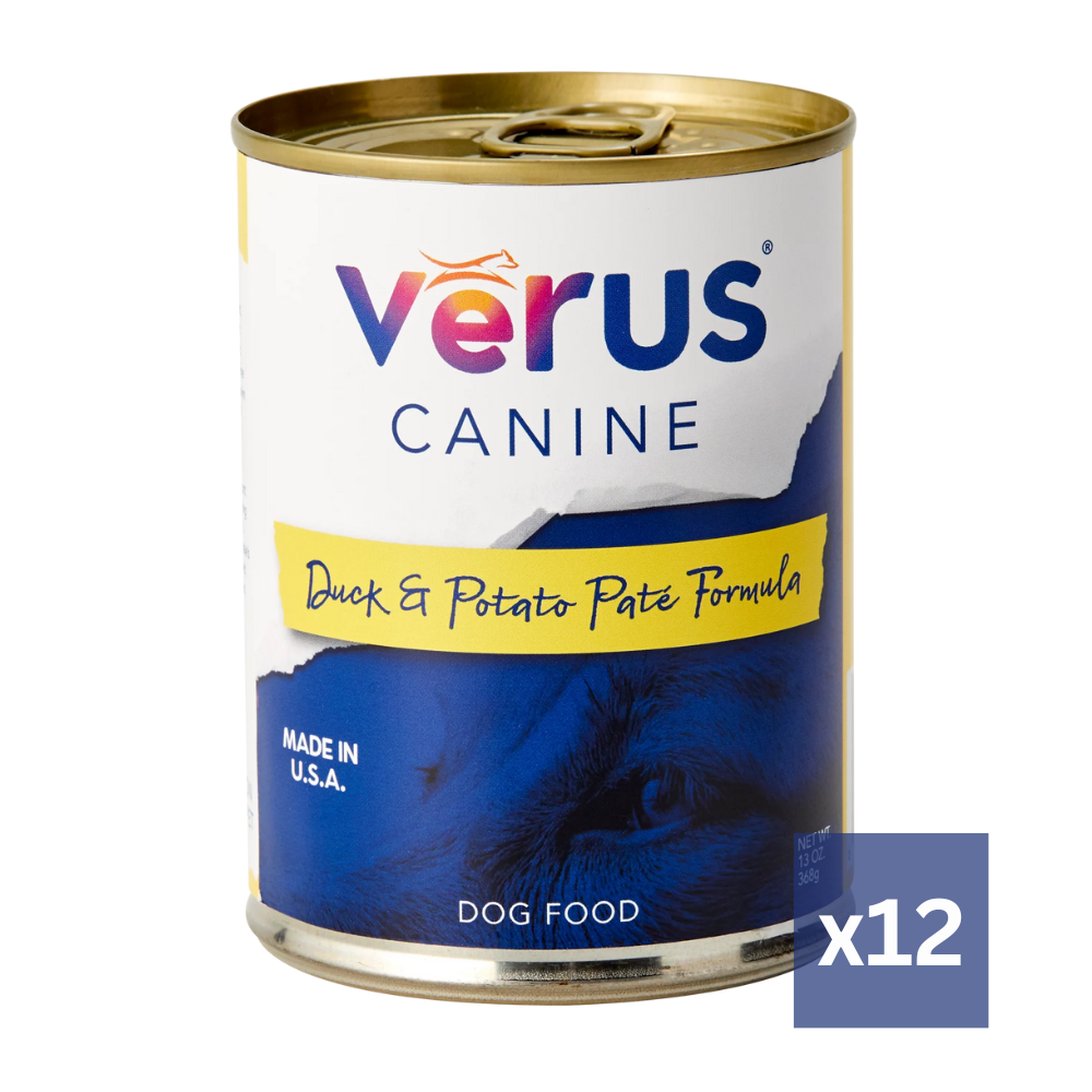 Verus Canine Duck & Potato Pate Formula Canned Dog Food, 12/13oz Cans