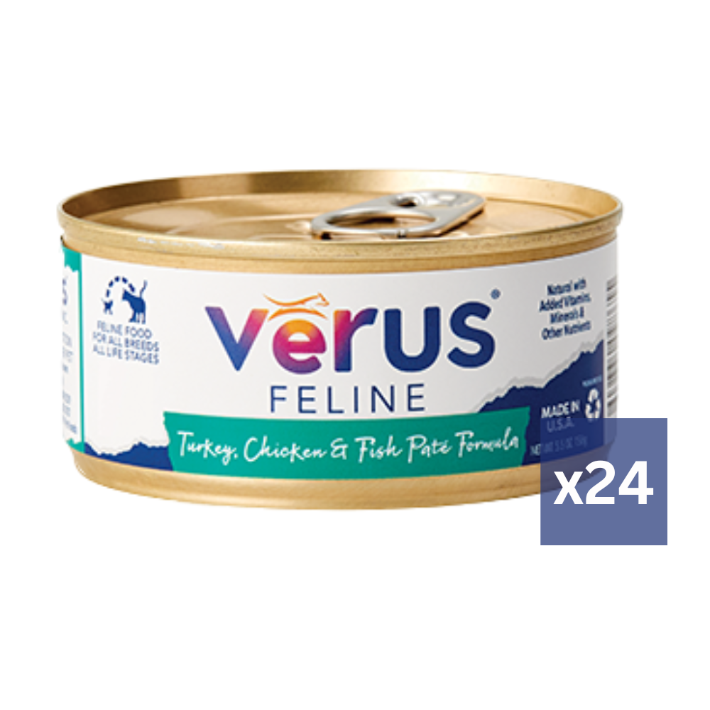 Verus Feline Turkey Chicken Ocean Fish Pate Formula Canned Cat Food