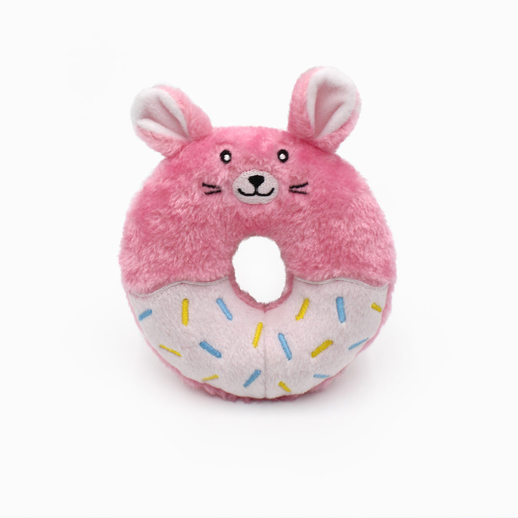 Zippy Paws Donut Buddies Plush Dog Toy, Bunny