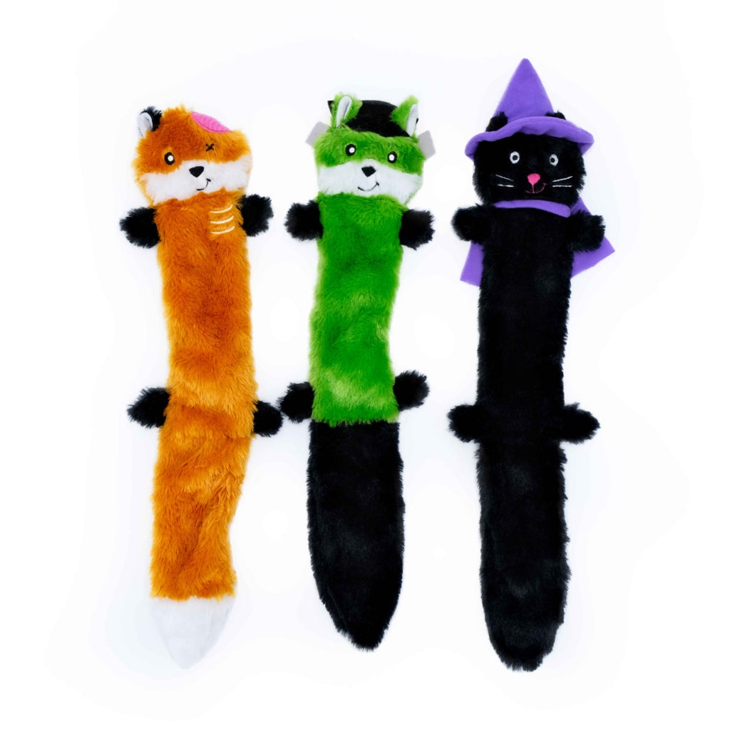 Zippy Paws Halloween 2025 Skinny Peltz Plush Dog Toy, Large 3pk