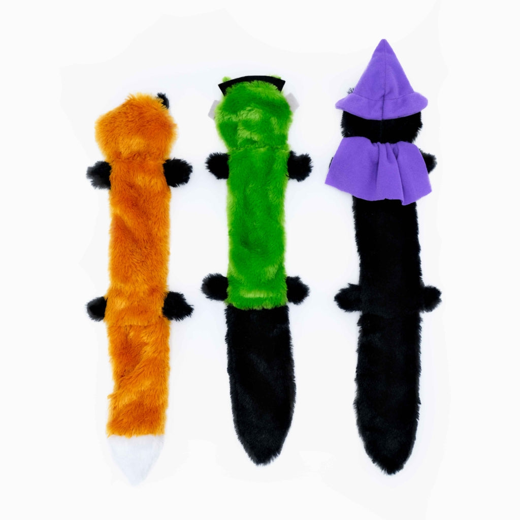 Zippy Paws Halloween 2025 Skinny Peltz Plush Dog Toy, Large 3pk