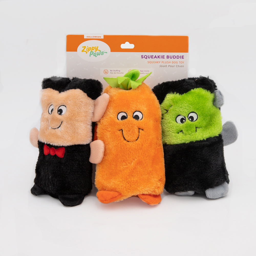 Zippy Paws Halloween 2025 Colossal Buddies Plush Dog Toy, 3pk