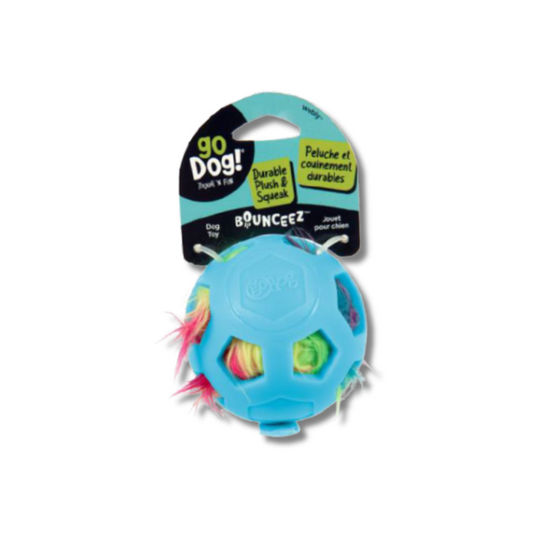 goDog Bounceez Durable Interactive Dog Toy, Webly Aqua