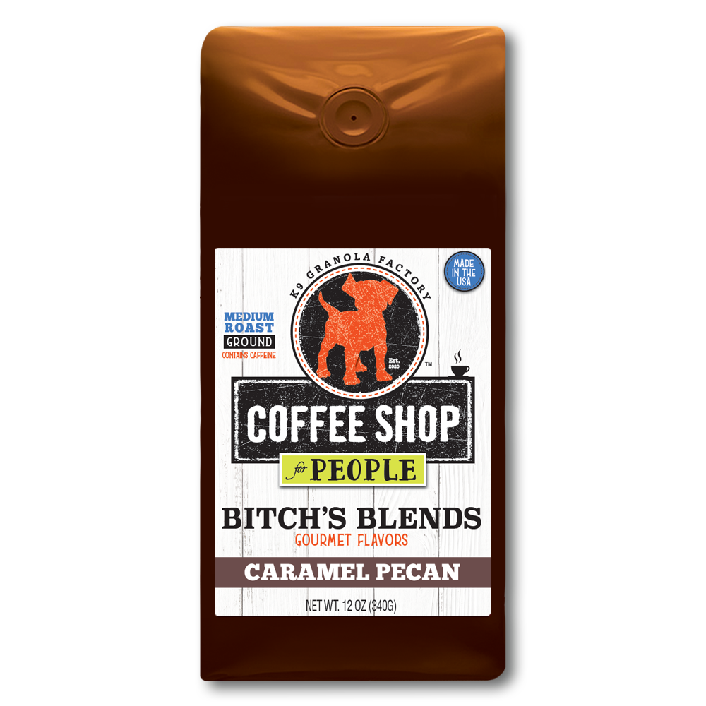 K9 Granola Factory Donut Shop Bitch's Blend Coffee For People, Caramel Pecan