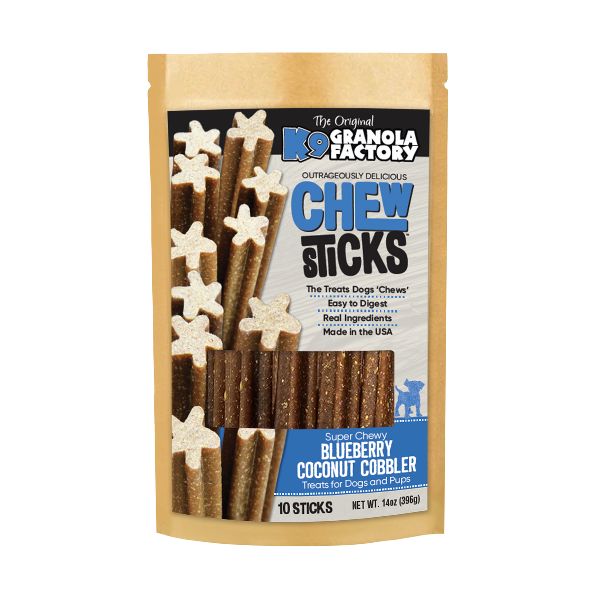 K9 Granola Factory Chew Sticks Dog Treats, Blueberry Coconut Cobbler
