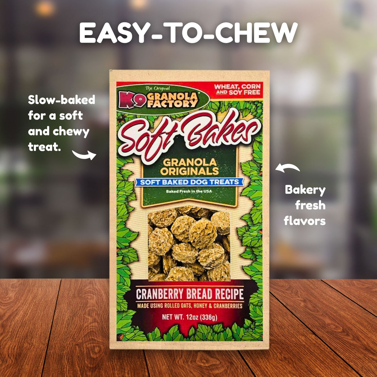 K9 Granola Factory Soft Bakes Dog Treats - Cranberry Bread