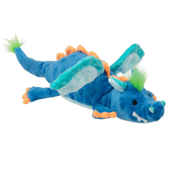 goDog Dazzle Dragon Durable Plush Dog Toy
