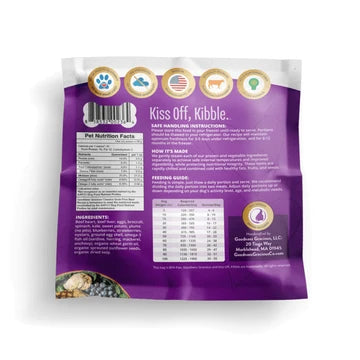 Goodness Gracious Human Grade Synthetic Free Beef Recipe Gently Cooked Frozen Dog Food